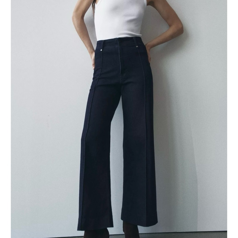 Zara Women's High Rise Jeans - Dark Blue